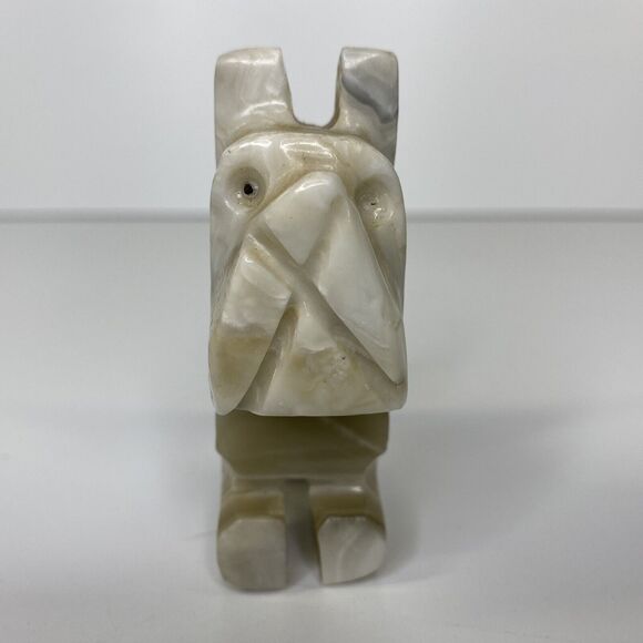 Carved Stone Scottish Scotty Terrier Dog Onyx? Marble? Rock 3” Figurine - Picture 6 of 10